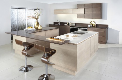 Modern oak stylish fitted kitchen